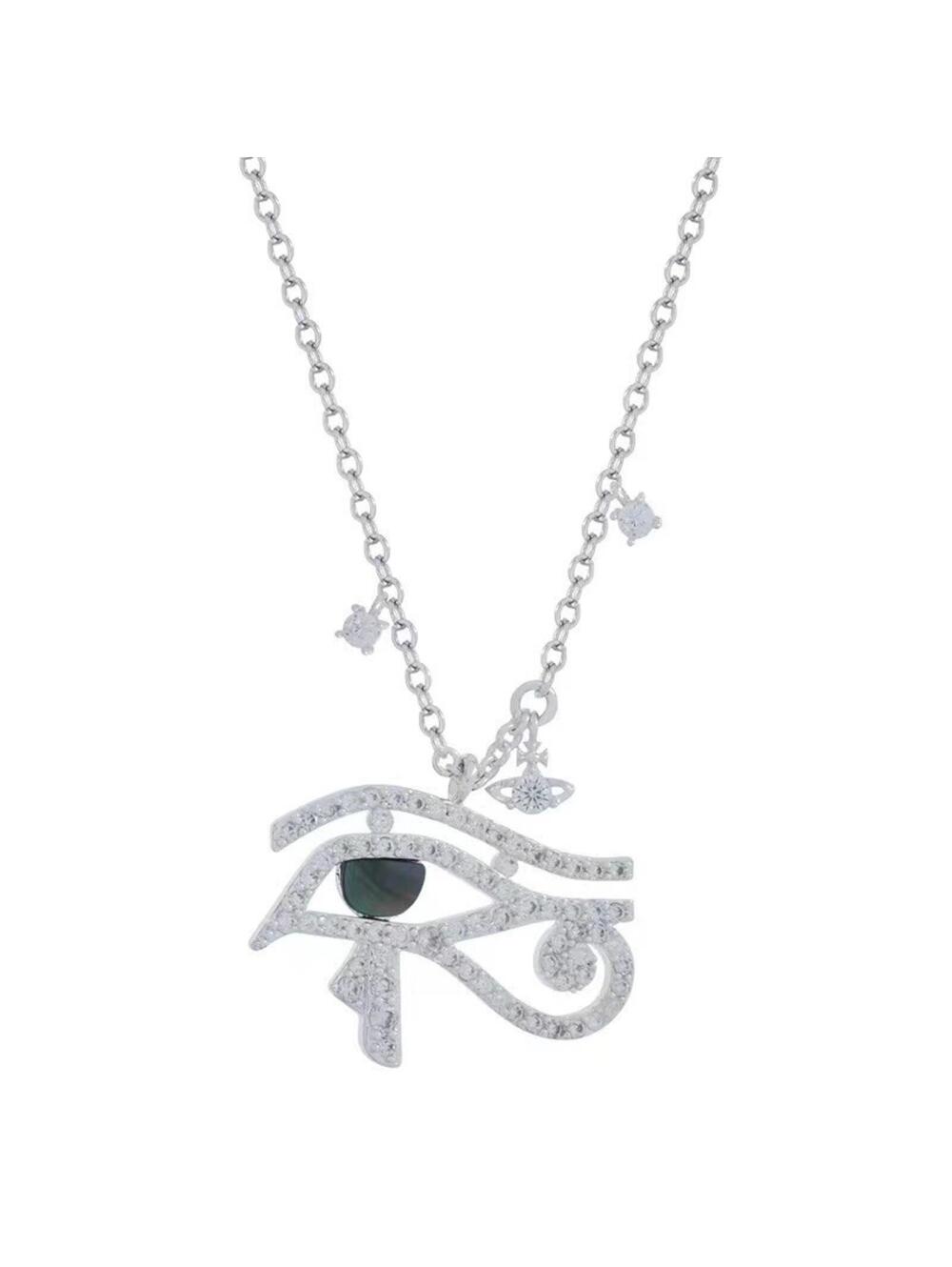 Vivienne Westwood Eye Of Horus Necklace In Silver With Gift Packaging